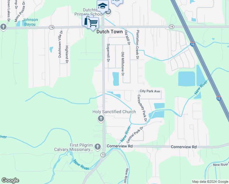 map of restaurants, bars, coffee shops, grocery stores, and more near 37045 Rivergate Avenue in Geismar