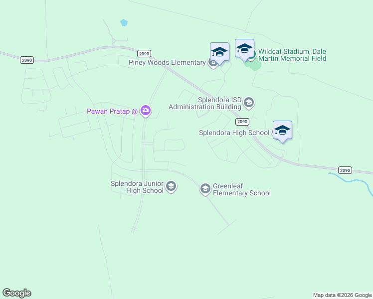 map of restaurants, bars, coffee shops, grocery stores, and more near 14400 Gray Rocks Road in Splendora