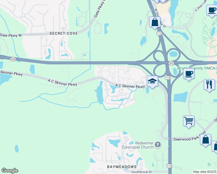 map of restaurants, bars, coffee shops, grocery stores, and more near 4911 Key Lime Drive in Jacksonville