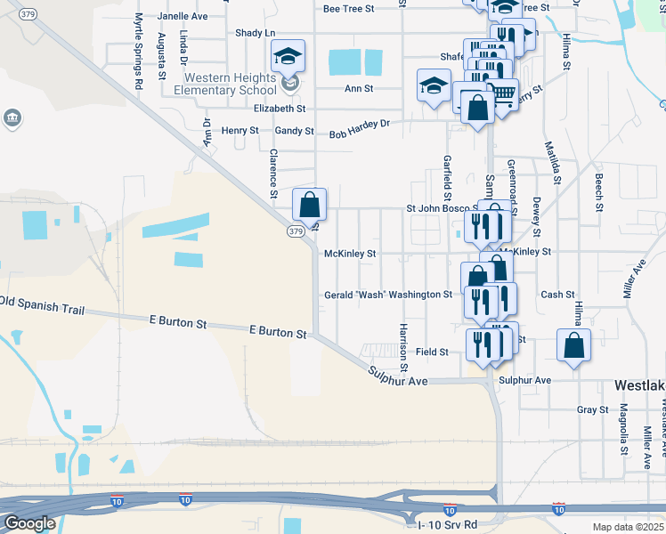 map of restaurants, bars, coffee shops, grocery stores, and more near 1123 Carroll Street in Westlake