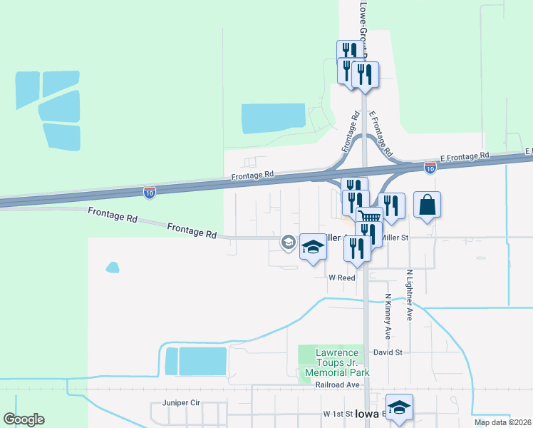 map of restaurants, bars, coffee shops, grocery stores, and more near 901 Hampton Lane in Iowa