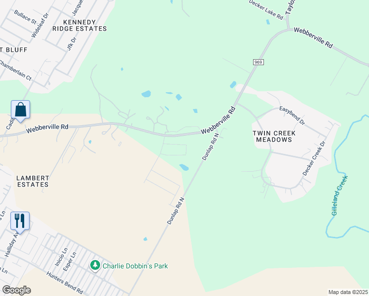 map of restaurants, bars, coffee shops, grocery stores, and more near 16111 Farm to Market 969 in Austin