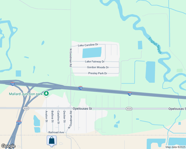 map of restaurants, bars, coffee shops, grocery stores, and more near 4383 Presley Park Drive in Lake Charles