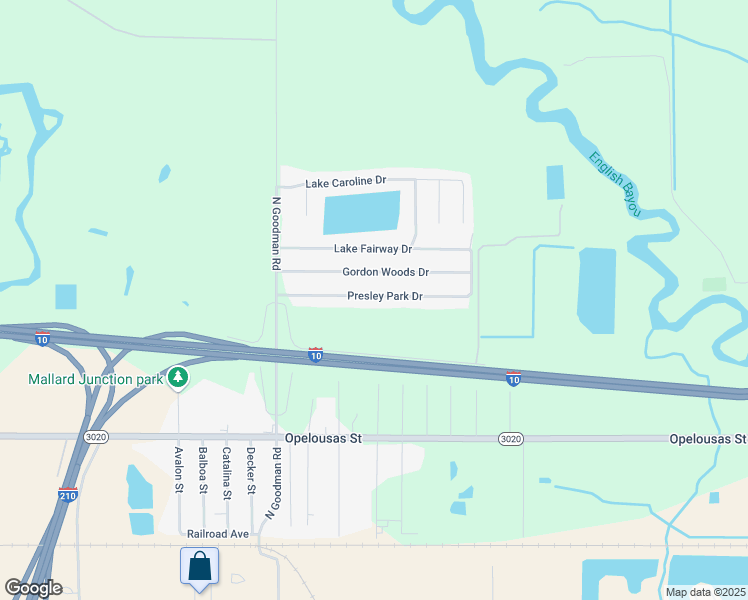 map of restaurants, bars, coffee shops, grocery stores, and more near 4391 Presley Park Drive in Lake Charles