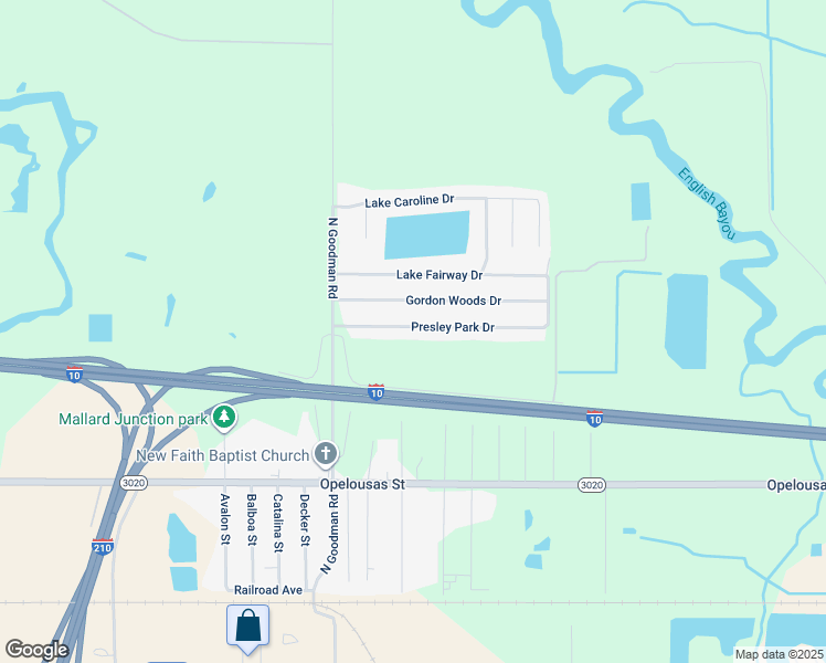 map of restaurants, bars, coffee shops, grocery stores, and more near 4367 Presley Park Drive in Lake Charles