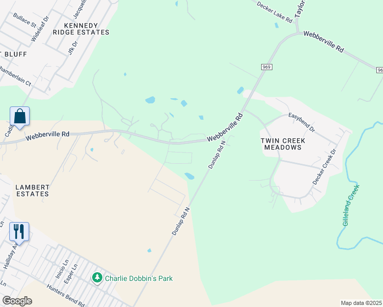 map of restaurants, bars, coffee shops, grocery stores, and more near 16111 Farm to Market 969 in Austin