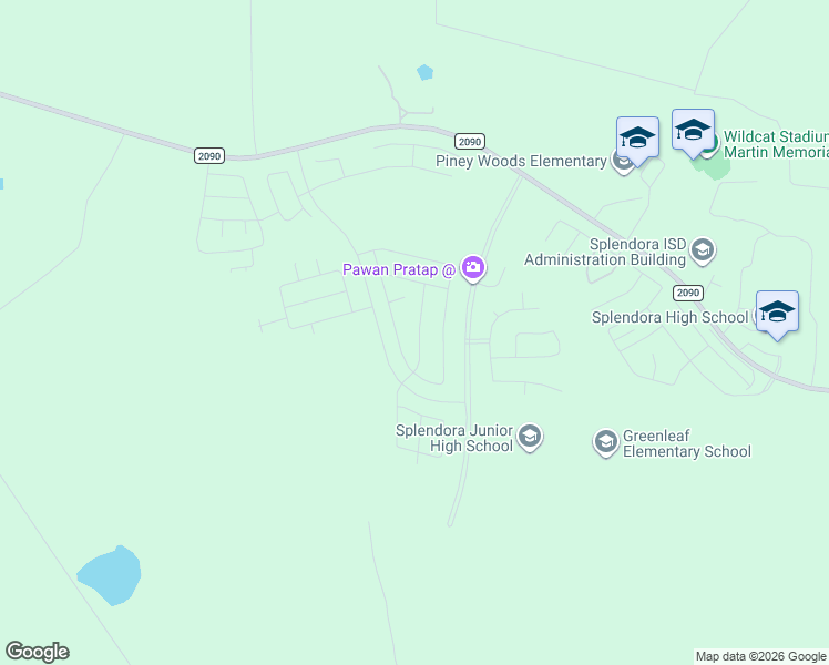 map of restaurants, bars, coffee shops, grocery stores, and more near 13882 Diamondback Drive in Splendora