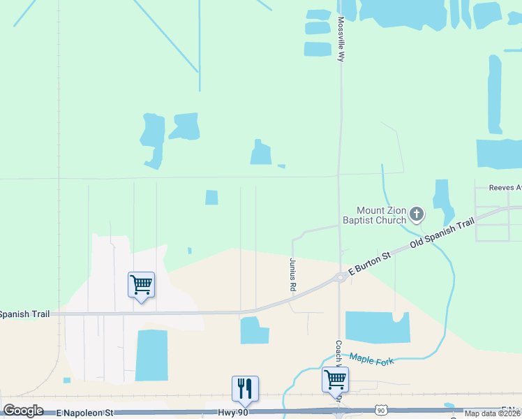 map of restaurants, bars, coffee shops, grocery stores, and more near 1032 Isabella St in Sulphur
