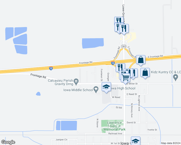 map of restaurants, bars, coffee shops, grocery stores, and more near 901 Hampton Lane in Iowa