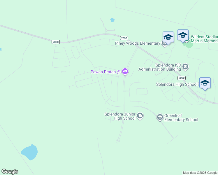 map of restaurants, bars, coffee shops, grocery stores, and more near 13692 Aoudad Street in Splendora
