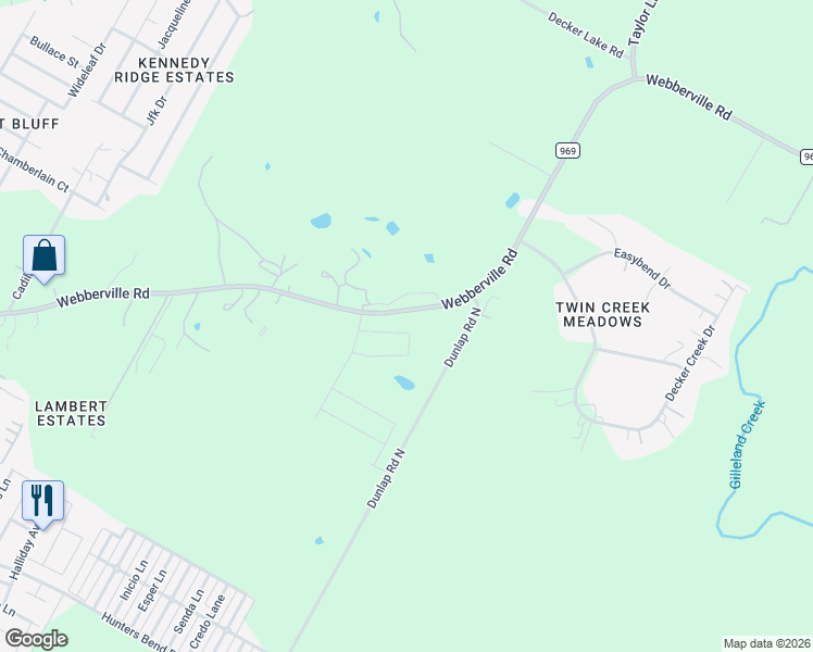 map of restaurants, bars, coffee shops, grocery stores, and more near 16111 Farm to Market 969 in Austin