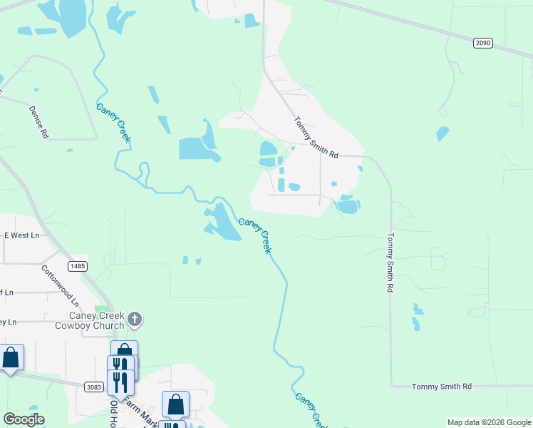 map of restaurants, bars, coffee shops, grocery stores, and more near 18186 Blackberry Lane in Conroe