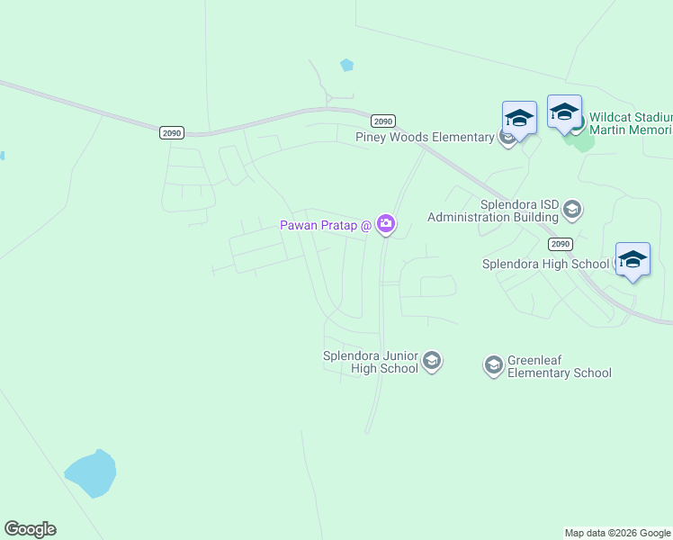 map of restaurants, bars, coffee shops, grocery stores, and more near 13692 Aoudad Street in Splendora