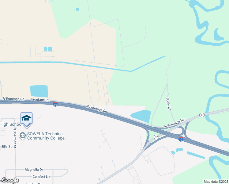 map of restaurants, bars, coffee shops, grocery stores, and more near in Jennings