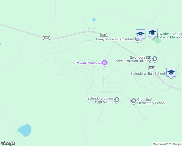 map of restaurants, bars, coffee shops, grocery stores, and more near 13692 Aoudad Street in Splendora