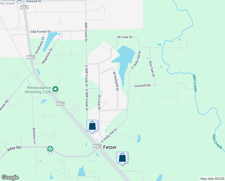 map of restaurants, bars, coffee shops, grocery stores, and more near 11882 West Hollyhill Street in Plantersville
