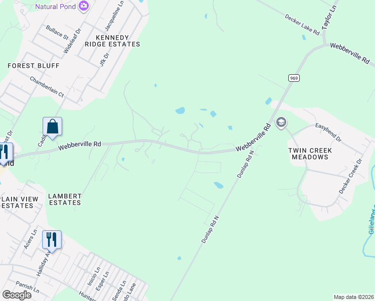 map of restaurants, bars, coffee shops, grocery stores, and more near 15835 Webberville Road in Austin