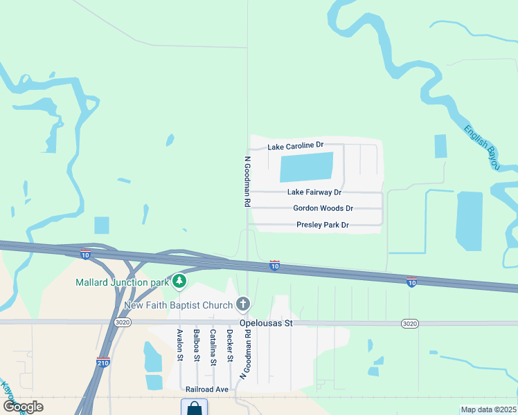 map of restaurants, bars, coffee shops, grocery stores, and more near 4316 Gordon Woods Drive in Lake Charles