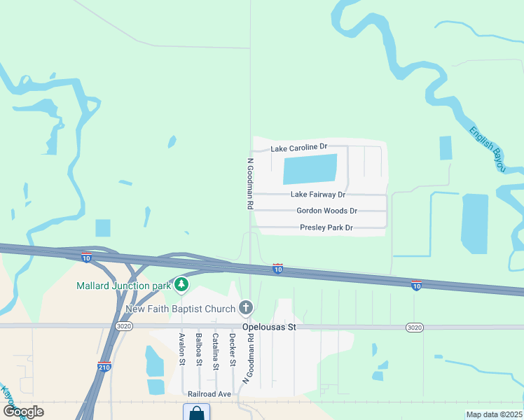 map of restaurants, bars, coffee shops, grocery stores, and more near 4316 Gordon Woods Drive in Lake Charles