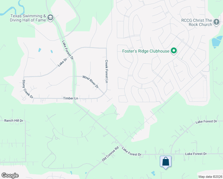 map of restaurants, bars, coffee shops, grocery stores, and more near 10 Creek Forest Lane in Conroe