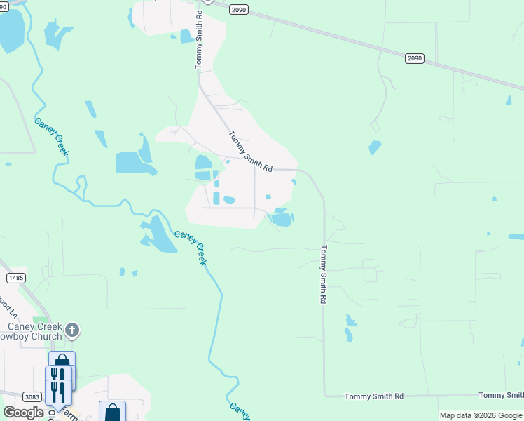 map of restaurants, bars, coffee shops, grocery stores, and more near 18390 Blackberry Lane in Conroe