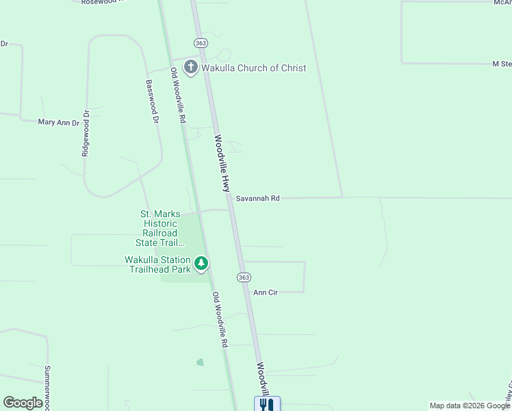map of restaurants, bars, coffee shops, grocery stores, and more near 41 Savannah Road in Crawfordville