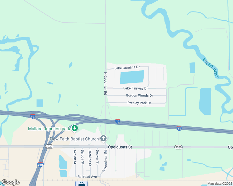 map of restaurants, bars, coffee shops, grocery stores, and more near 4332 Gordon Woods Drive in Lake Charles