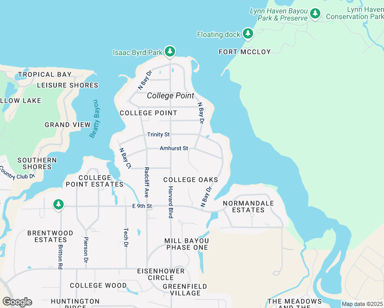 map of restaurants, bars, coffee shops, grocery stores, and more near 2400-2434 Amhurst Street in Lynn Haven