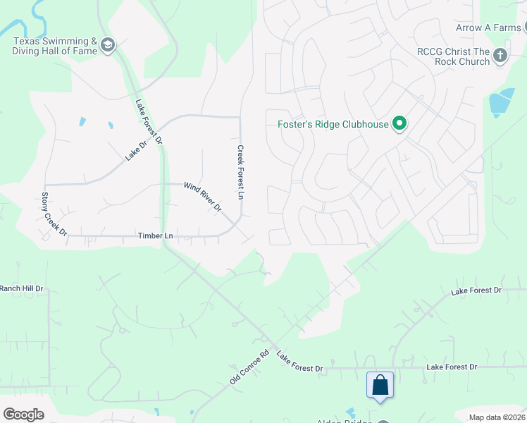 map of restaurants, bars, coffee shops, grocery stores, and more near 14334 Winema View Lane in Conroe