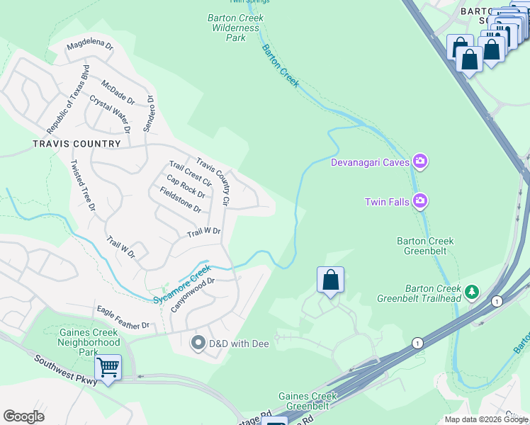 map of restaurants, bars, coffee shops, grocery stores, and more near 4417 Sacred Arrow Drive in Austin