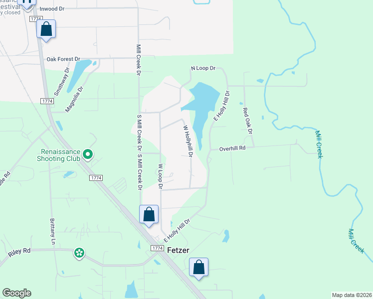 map of restaurants, bars, coffee shops, grocery stores, and more near 11882 West Hollyhill Street in Plantersville