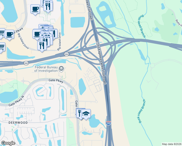 map of restaurants, bars, coffee shops, grocery stores, and more near 11330 Spring Tide Way in Jacksonville