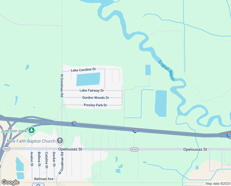 map of restaurants, bars, coffee shops, grocery stores, and more near 4462 Lake Fairway Drive in Lake Charles