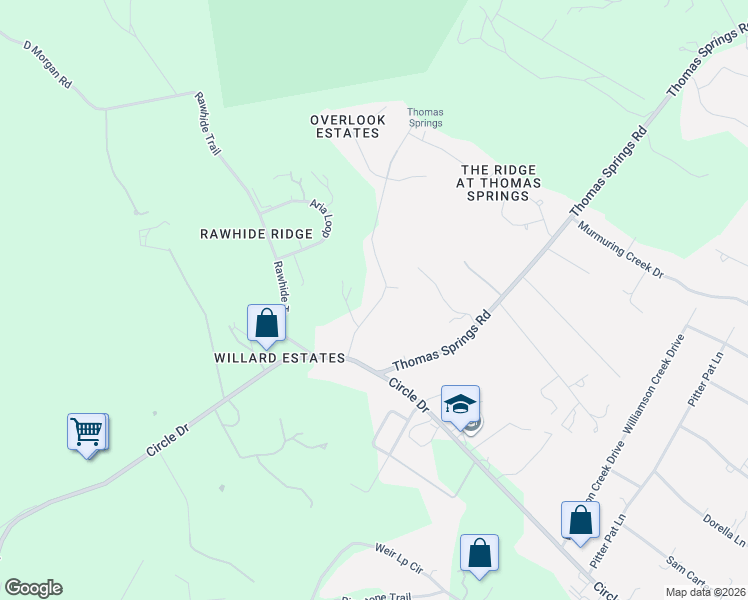 map of restaurants, bars, coffee shops, grocery stores, and more near 7714 Lenape Trail in Austin
