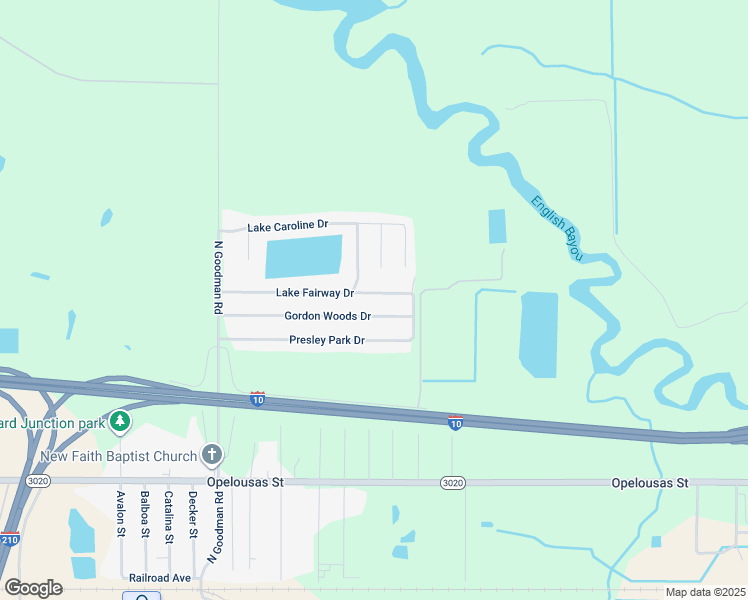 map of restaurants, bars, coffee shops, grocery stores, and more near 4437 Lake Fairway Drive in Lake Charles