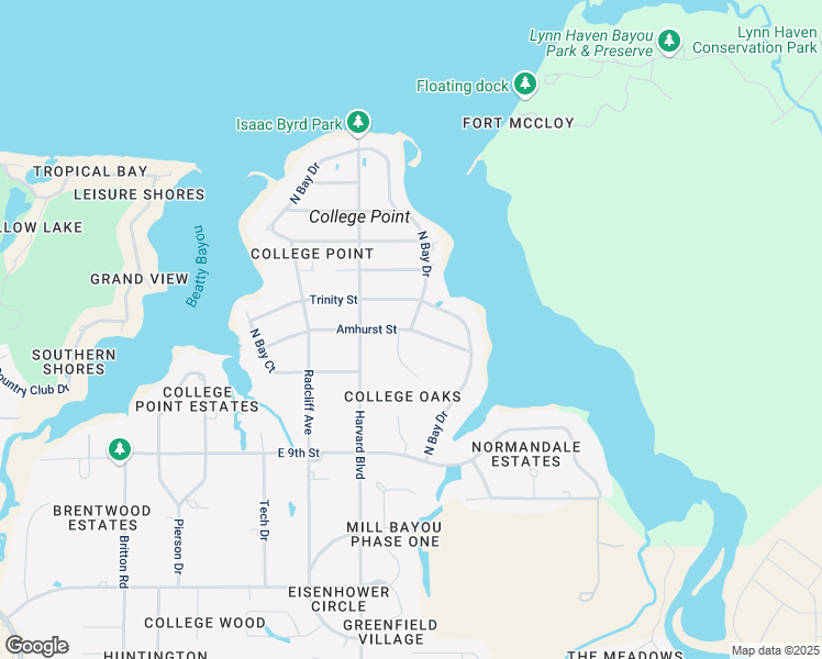 map of restaurants, bars, coffee shops, grocery stores, and more near 2400 Amhurst Street in Lynn Haven
