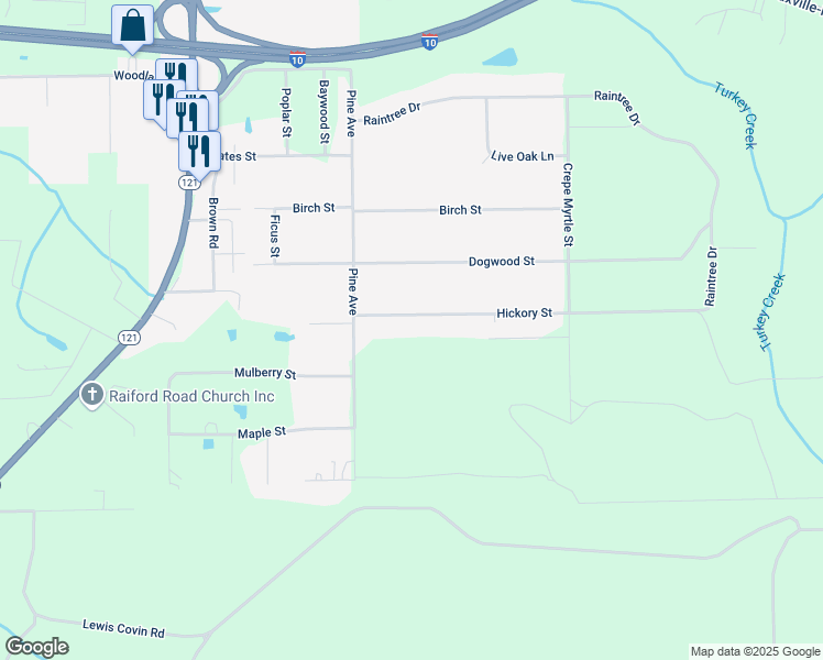 map of restaurants, bars, coffee shops, grocery stores, and more near 4414 Hickory Street in Macclenny