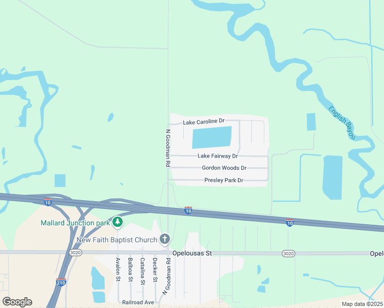 map of restaurants, bars, coffee shops, grocery stores, and more near 4344 Lake Fairway Drive in Lake Charles