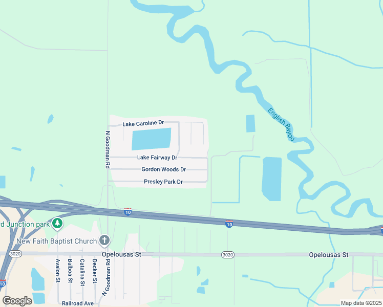 map of restaurants, bars, coffee shops, grocery stores, and more near 4462 Lake Fairway Drive in Lake Charles