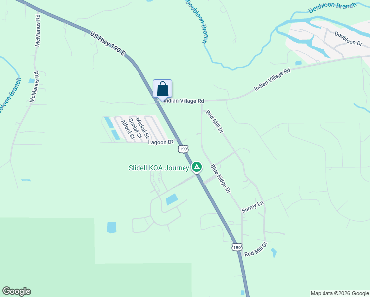 map of restaurants, bars, coffee shops, grocery stores, and more near 41697 U.S. Highway 190 in Slidell