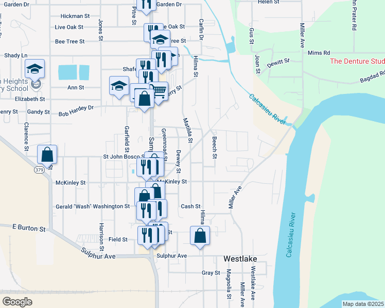 map of restaurants, bars, coffee shops, grocery stores, and more near 1211-1219 Matilda St in Westlake