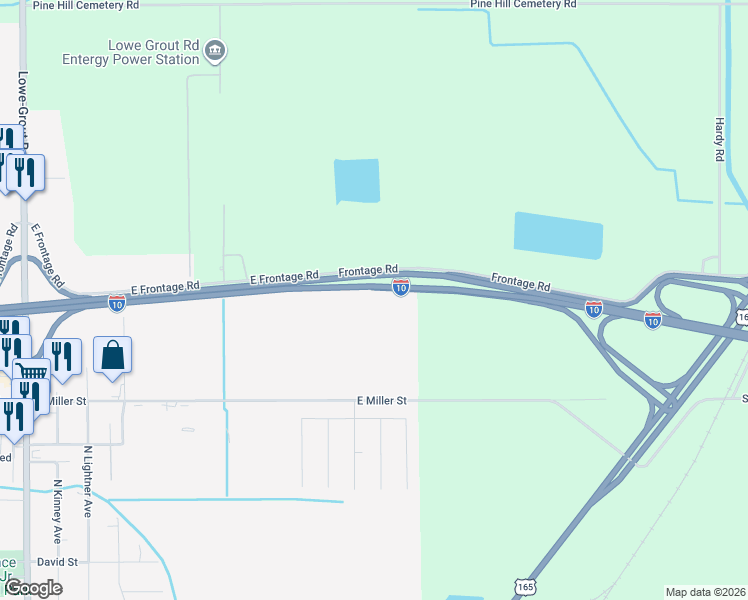 map of restaurants, bars, coffee shops, grocery stores, and more near 509 Frontage Road in Iowa