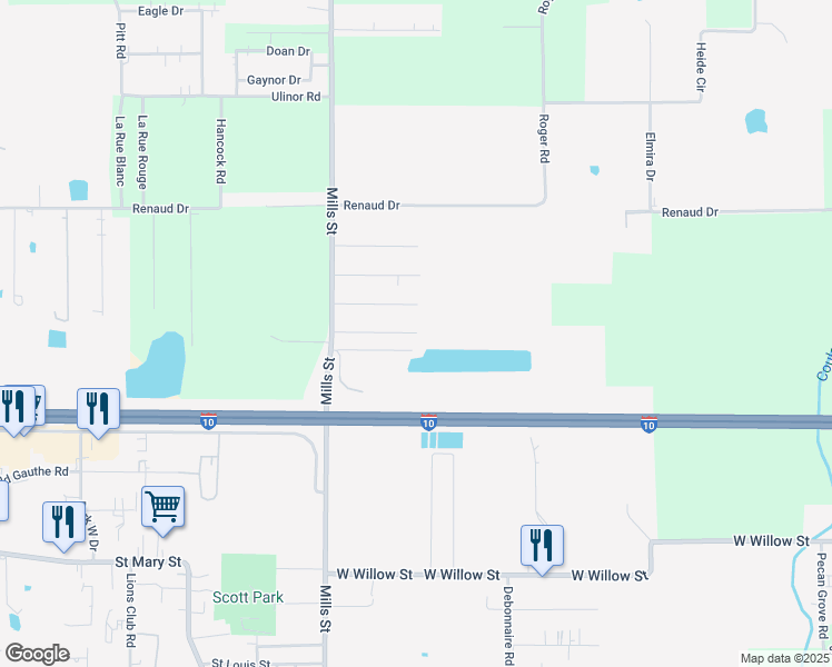 map of restaurants, bars, coffee shops, grocery stores, and more near 198 Wheat Circle in Scott