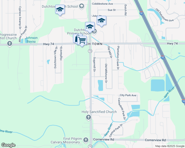 map of restaurants, bars, coffee shops, grocery stores, and more near 12373 1811 in Geismar