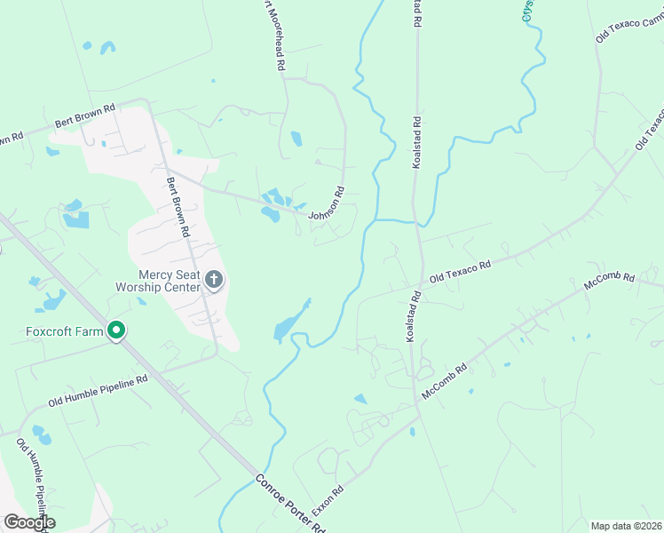 map of restaurants, bars, coffee shops, grocery stores, and more near 12890 Johnson Road in Conroe