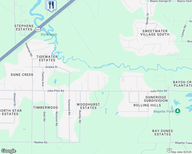 map of restaurants, bars, coffee shops, grocery stores, and more near 5621 Hathaway Road in Panama City