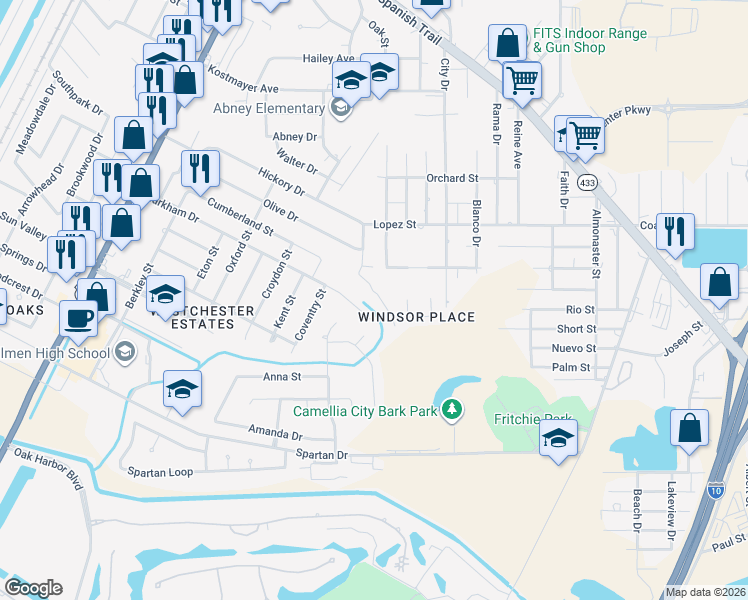 map of restaurants, bars, coffee shops, grocery stores, and more near 3629 Peach Tree Street in Slidell