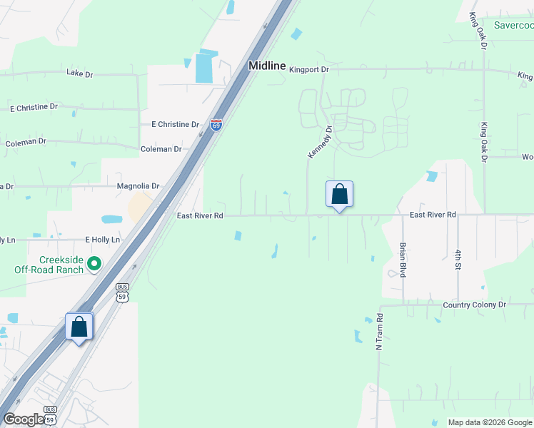 map of restaurants, bars, coffee shops, grocery stores, and more near 26925 East River Road in Splendora