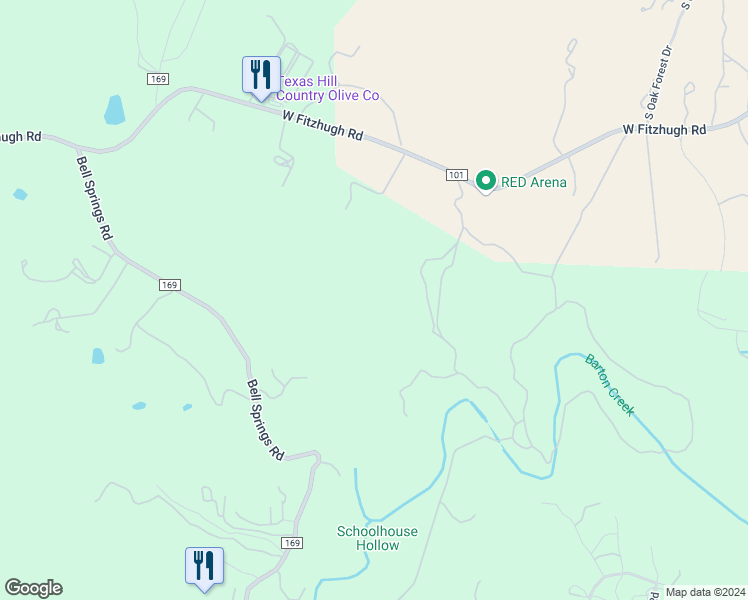 map of restaurants, bars, coffee shops, grocery stores, and more near 509 West Mercer Street in Dripping Springs