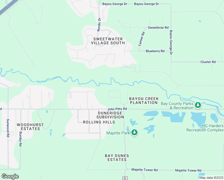 map of restaurants, bars, coffee shops, grocery stores, and more near 7441 John Pitts Road in Panama City